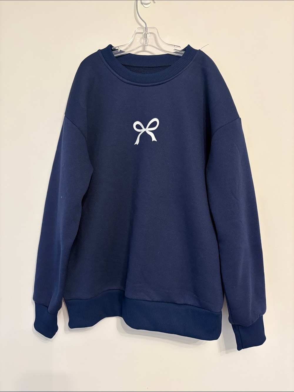 Navy Bow Crewneck Sweatshirt - Women